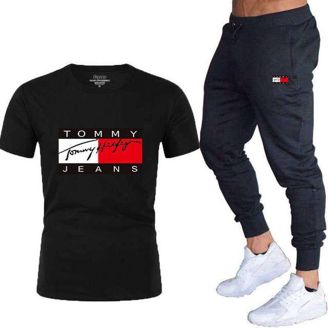 tommy hilfiger men's sport t-shirt, trousers and jogging suit.