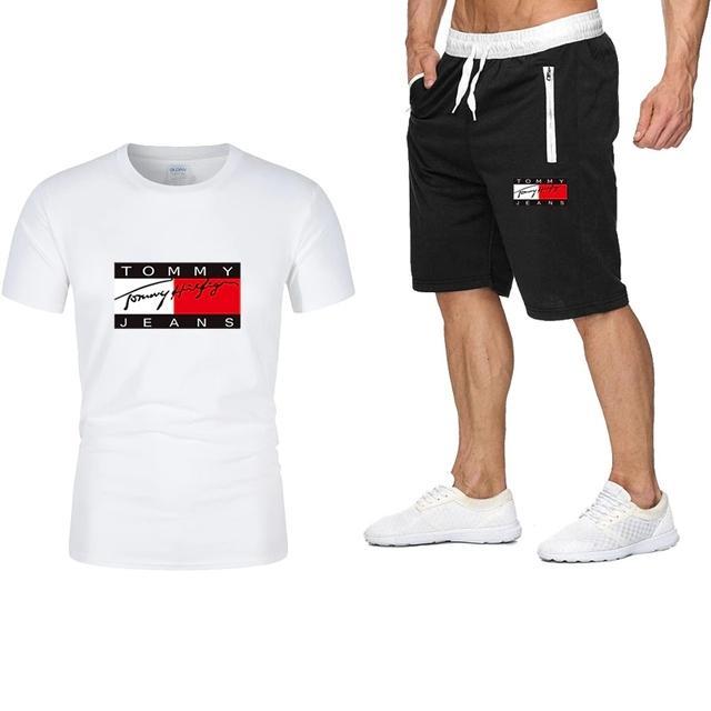 tommy hilfiger men's sport t-shirt, trousers and jogging suit.