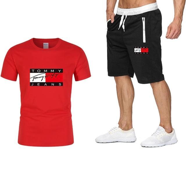 tommy hilfiger men's sport t-shirt, trousers and jogging suit.