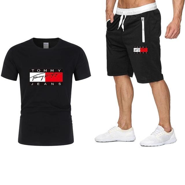 tommy hilfiger men's sport t-shirt, trousers and jogging suit.