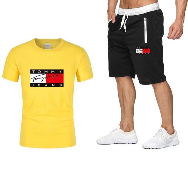 tommy hilfiger men's sport t-shirt, trousers and jogging suit.