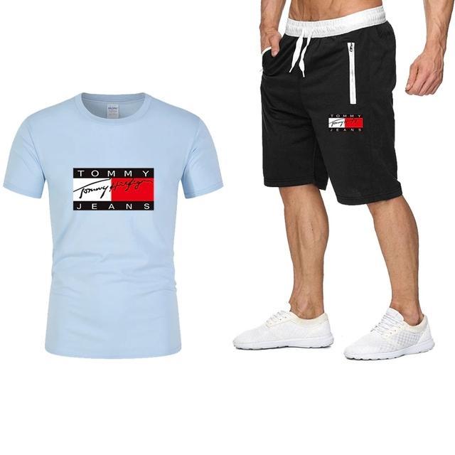 tommy hilfiger men's sport t-shirt, trousers and jogging suit.
