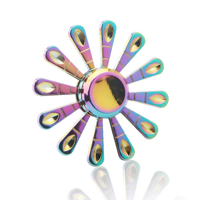 hand spinner edc fidget spinner metal rainbow spiner black