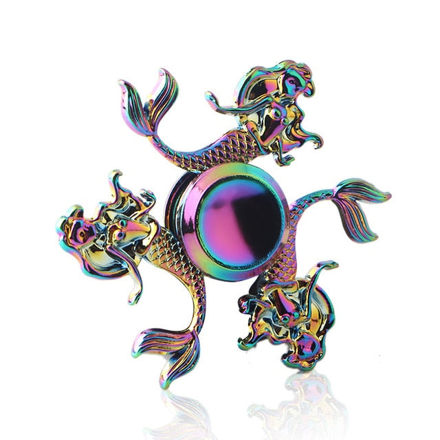 hand spinner edc fidget spinner metal rainbow spiner dark gray