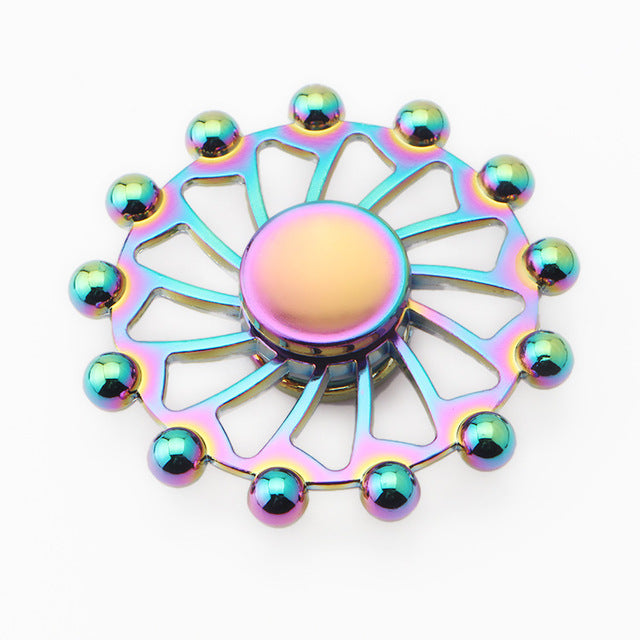 hand spinner edc fidget spinner metal rainbow spiner blue