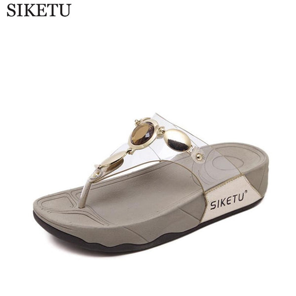 rhinestone transparent slides women summer beach shoes