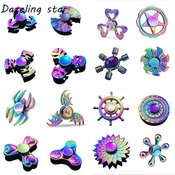 hand spinner edc fidget spinner metal rainbow spiner