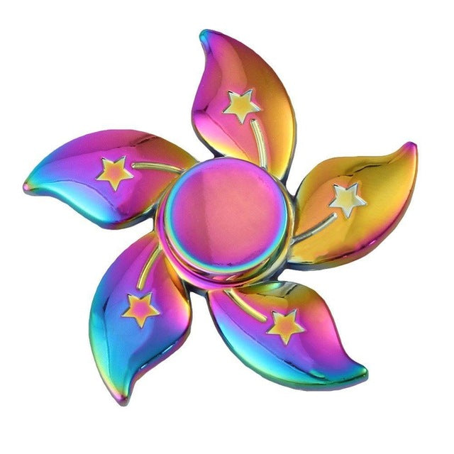 hand spinner edc fidget spinner metal rainbow spiner green