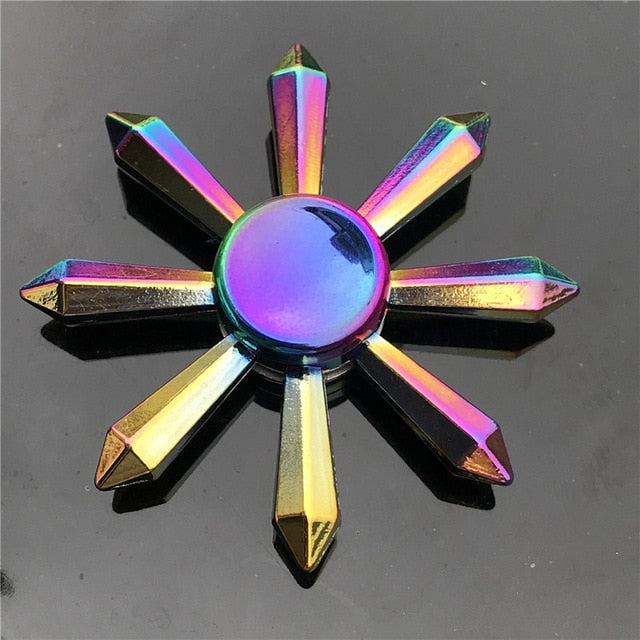 hand spinner edc fidget spinner metal rainbow spiner white