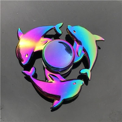 hand spinner edc fidget spinner metal rainbow spiner sky blue