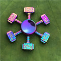 hand spinner edc fidget spinner metal rainbow spiner light green